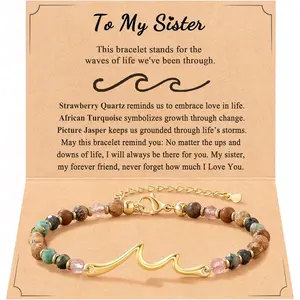 Wave Bracelet, The Waves of Life We've been Through,  Gifts for Birthday, Valentine's Day, Mother's Day, Graduation, Christmas, Meaningful Gifts for  Sister Daughter Niece...