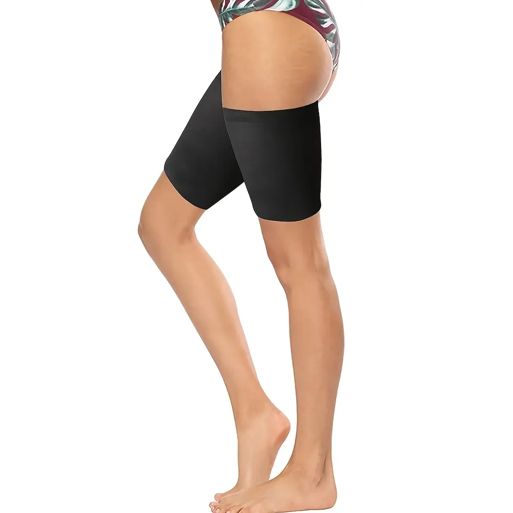 1 Pair Thigh Compression Sleeves, Thigh Brace & Wrap Great for Running Sports, Upper Leg Sleeves, Elastic Thigh Compression Sleeve for Men Women Non-Slip Upper Leg Wraps Support, Hamstring Compression Sleeve, Protect Leg