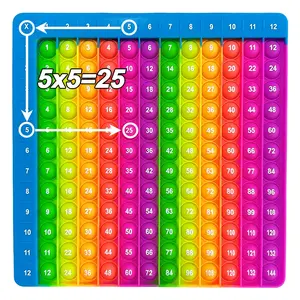12x12 Multiplication Practice Popper Board, Times Table Learning Games, Math Skills Training Improving Educational Fidget Toys, Mathematics Teaching Resources for Classroom Teachers Grade 3 4 5 Students