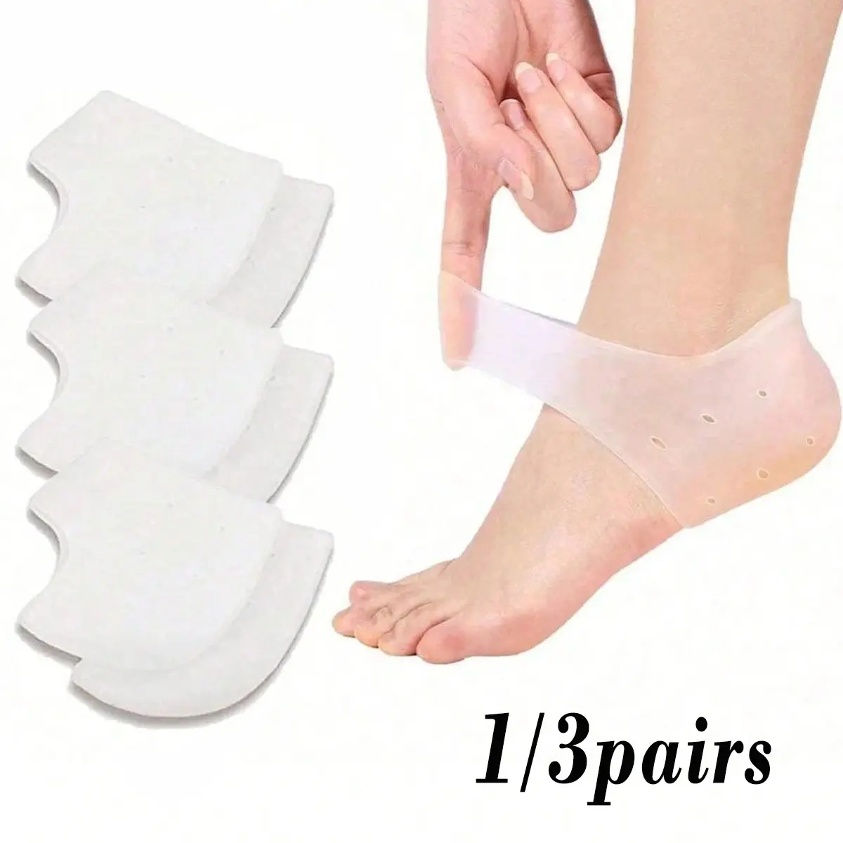 Gel Heel Protector Set, Prevents Blisters, Silicone Heel Cup & Ankle Support, Relieves Heel Pain & Cracking, Unisex Foot Protection, Cushioned Heel Cup