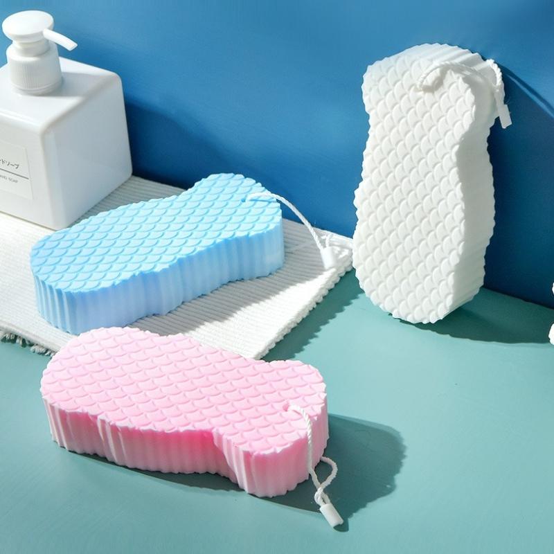 4PCS Super soft exfoliating shower sponge, reusable body exfoliating agent, gentle natural fiber shower sponge suitable for adults and children, providing a soothing exfoliating experience and a spa like enjoyment, Exfoliating Shower Scrubber