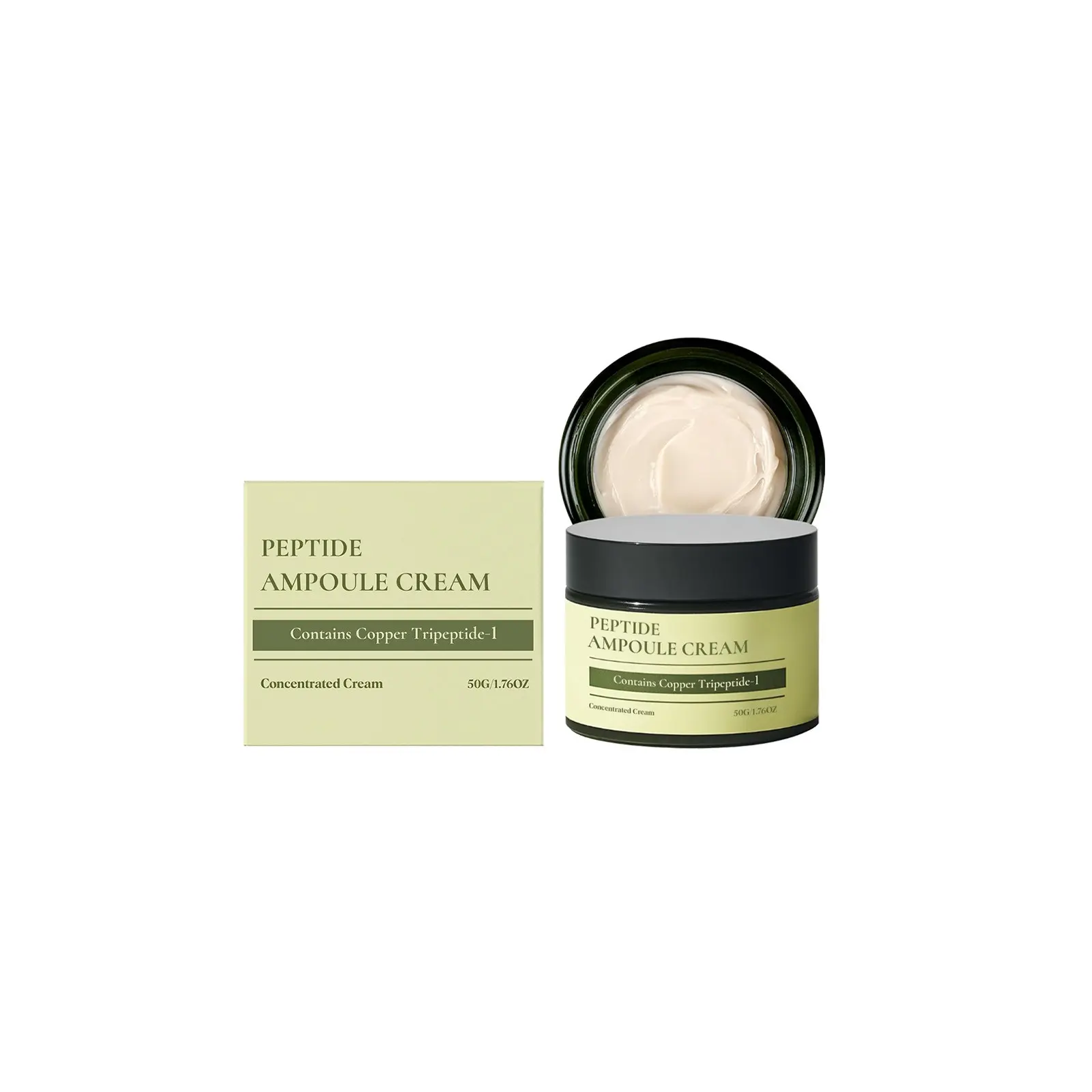 1pc Copper Peptide Face Cream with Copper Tripeptide-1, Hydrating Peptide Ampoule Moisturizer for Soft Smooth-Looking Skin, Daily Facial Care, 50g/1.76 oz