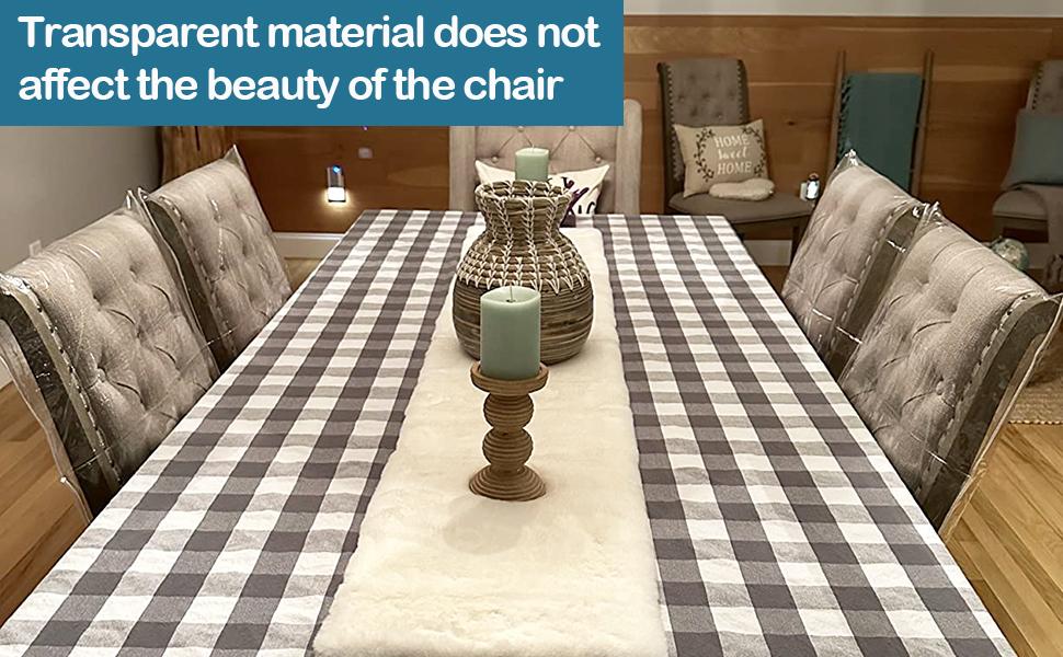 6 Pack Chair Covers, Clear Dining Room Chairs Cover Set, Transparent Waterproof Seat Protector from Cat Scratch, Dust, Spill, Pet Hair and Easy 6 Pack Chair Covers, Clear Dining Room Chairs Cover Set, Transparent Waterproof Seat Protector from Cat Scratch, Dust, Spill, Pet Hair and Easy