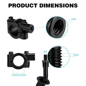 THE WELL KEPT 8MM Motorcycle Mirrors Universal for 7/8" Handlebars Bike Mirror Compatible with ATV,Snowmobile,Scooter,Moped,Dirt Bike,Sportsman-Convex Mirrors