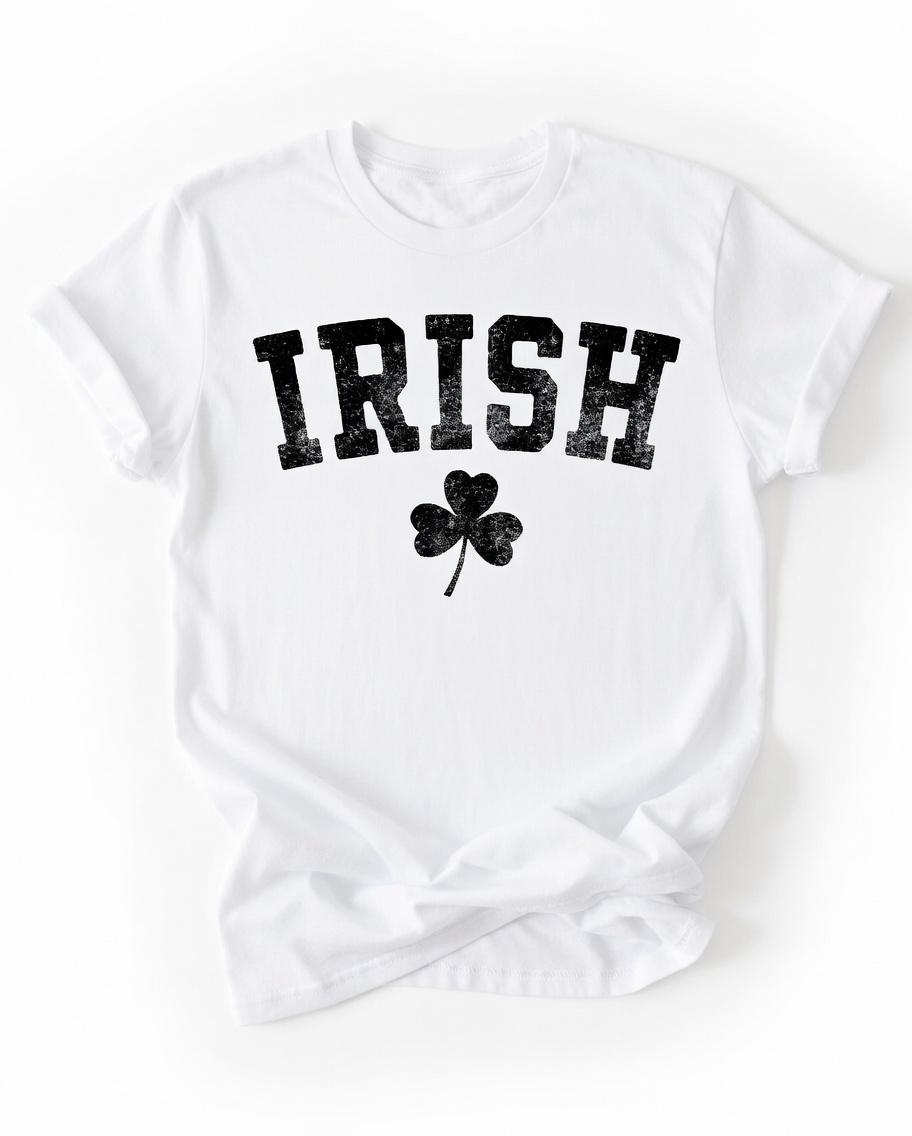 Retro Shamrock St. Patrick's Day T-Shirt, Vintage Distressed Irish Pride Graphic Tee, Lucky Shamrock & Drinking Team Short Sleeve Apparel, Aesthetic Saint Paddy’s Day & Ireland Heritage Gift Fashion Top, Viral Trendy Retro Clover Statement Streetwear Crew