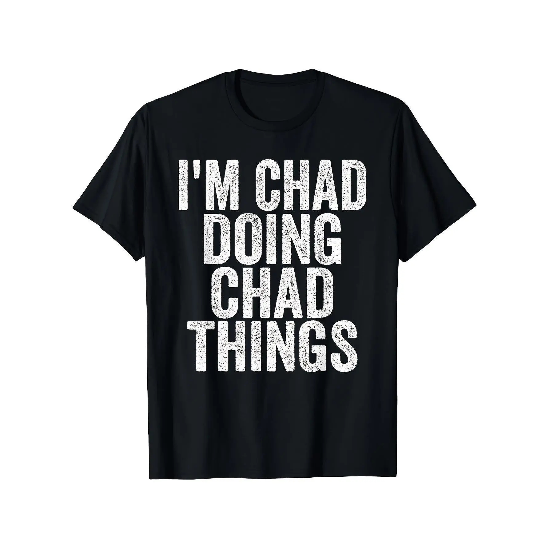 [100% Cotton] 100% Cotton Humorous T-Shirt for Chad Enthusiasts - Soft And Breathable Tee for Both Men And, Lightweight Daily Wear with Eye-Catching Graphic - in Sizes S-XXXL (Black) - Ideal Gift for Fans of Ch Graphic Streetwear Menswear Basic Print Soft