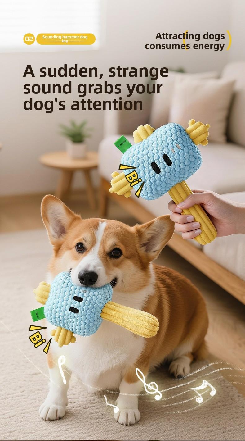 Dog Toy Whack-A-Mole Hammer Toy Chew Sound Interactive Durable Dog Toy Pet Plush Toy Wholesale