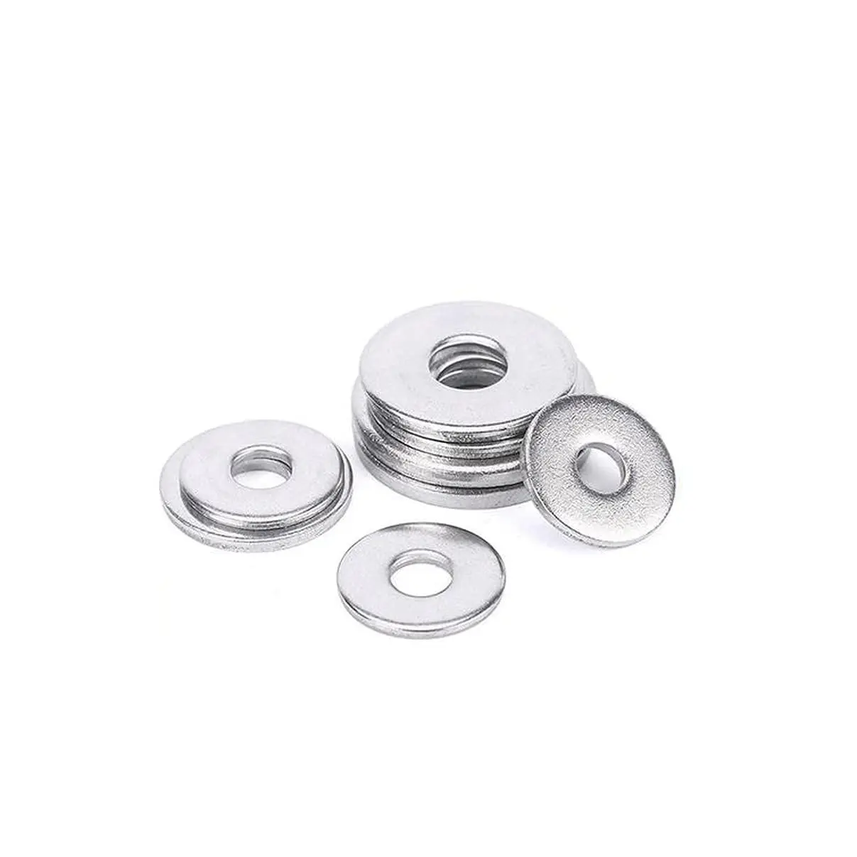 100 count M4 x 12mm x 1mm Large Flat Washers, 304 Stainless Steel, Plain Finish
