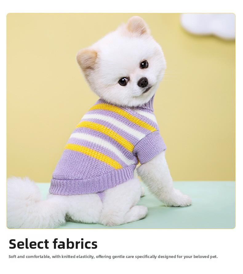 New Pet Knitted Sweater Fall Winter Warm 2-Leg Dog Clothes Multiple Colors Soft Knitwear for Small Medium Dogs Gold Plated Custom Collar shoes