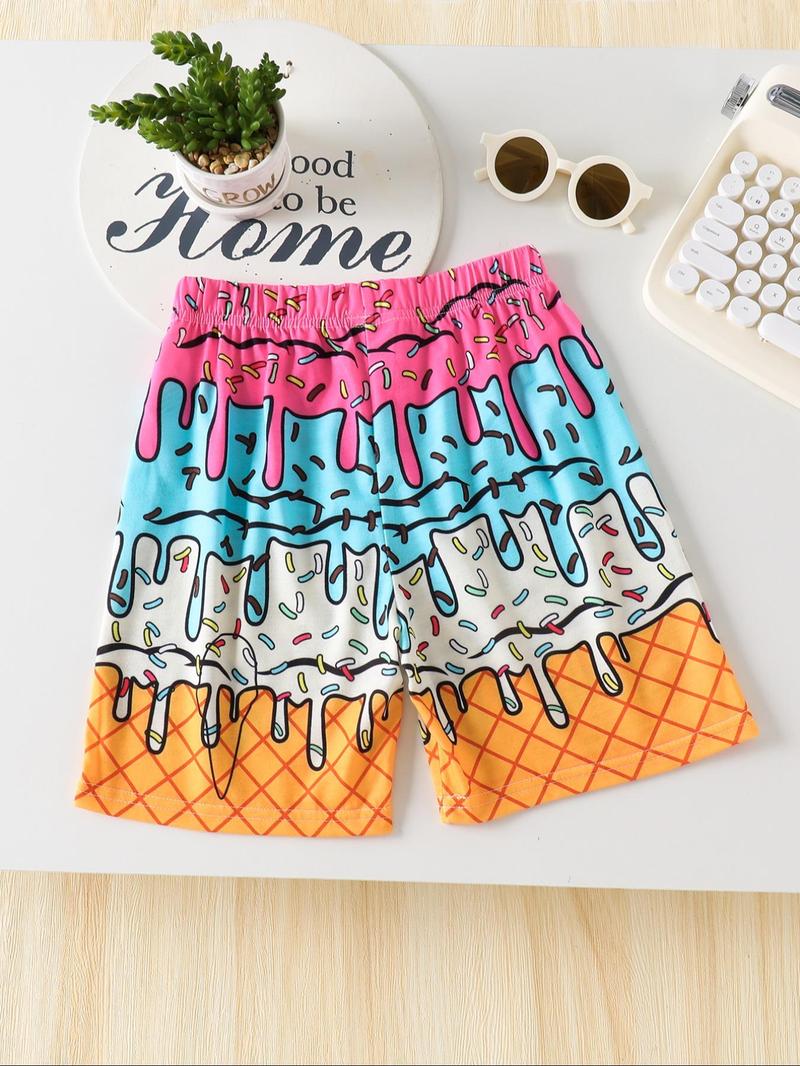 Boy's Ethnic Pattern Shorts, Casual Elastic Waist Beach Shorts for Summer, Kids Bottoms for Daily Wear