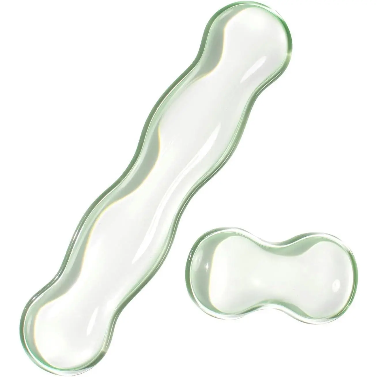 Ergonomic Cute Clear Gel Wrist Rest Set for Keyboard and Mouse, Green Silicone Wrist Pad Compatible with 60%/75% Keyboards