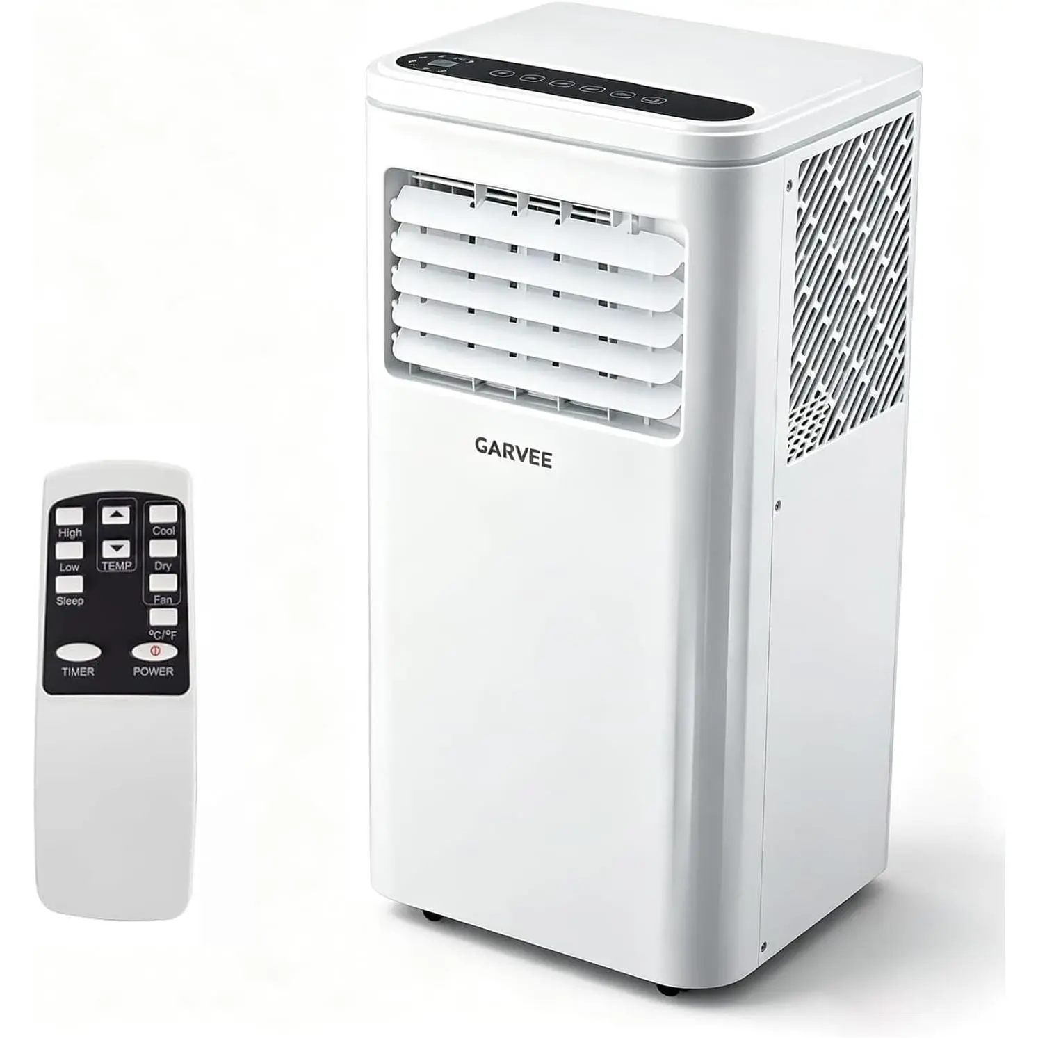 10000 BTU 3-in-1 Portable Air Conditioner - Quiet AC Unit with Fan, Dehumidifier, Fast Cooling for Rooms Up to 450 Sq.Ft, 4-Way Swing, LCD/LED Display, Remote, Timer, Window Kit, 360° Wheels