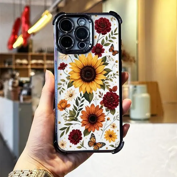 Sunflowers & Butterflies phone case artwork