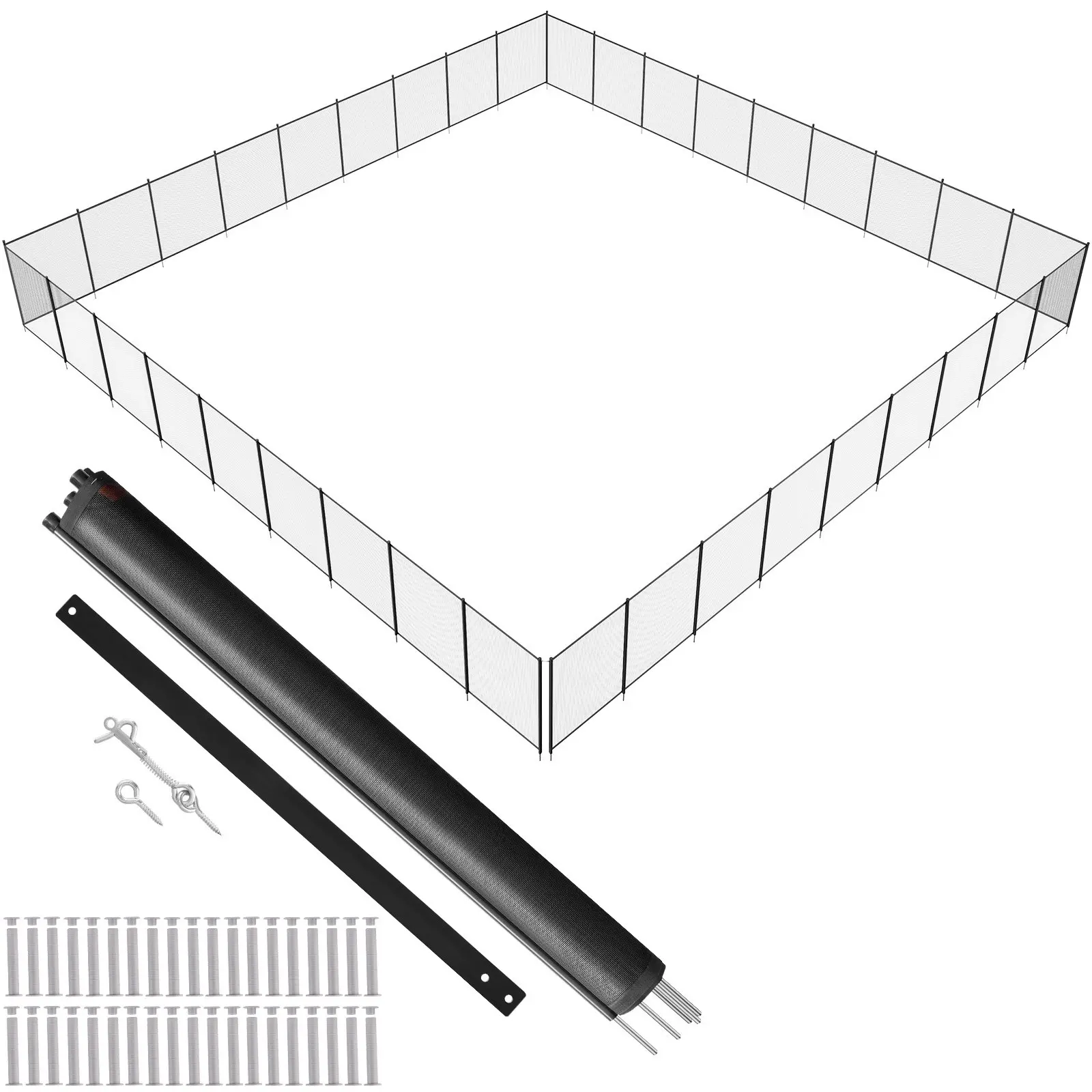 VEVOR Pool Fence, 4x 108 FT Pool Fences for Inground Pools, Removable Child Safety Pool Fencing, Easy DIY Installation Swimming Pool Fence, 340gms Teslin PVC Pool Fence Mesh Protects Kids and Pets