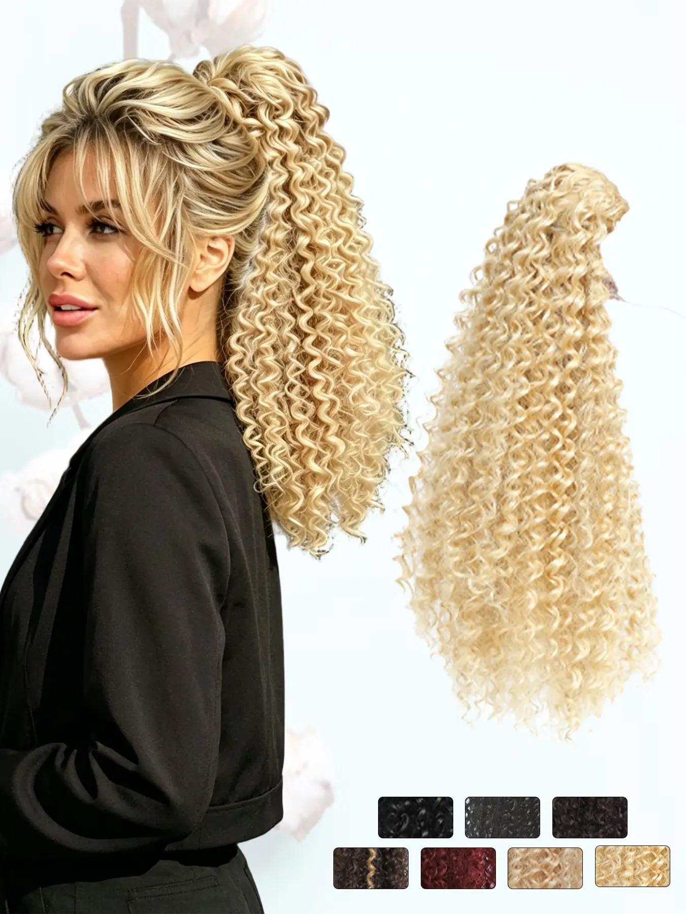 KAIRIYA 18" Drawstring Curly Ponytail: Yaki Textured Wavy Synthetic Hair, Secure One-Pull Drawstring, Lightweight Natural Fluffy Hairpiece for Women Daily All-Day Comfort & Versatile Occasion Wear