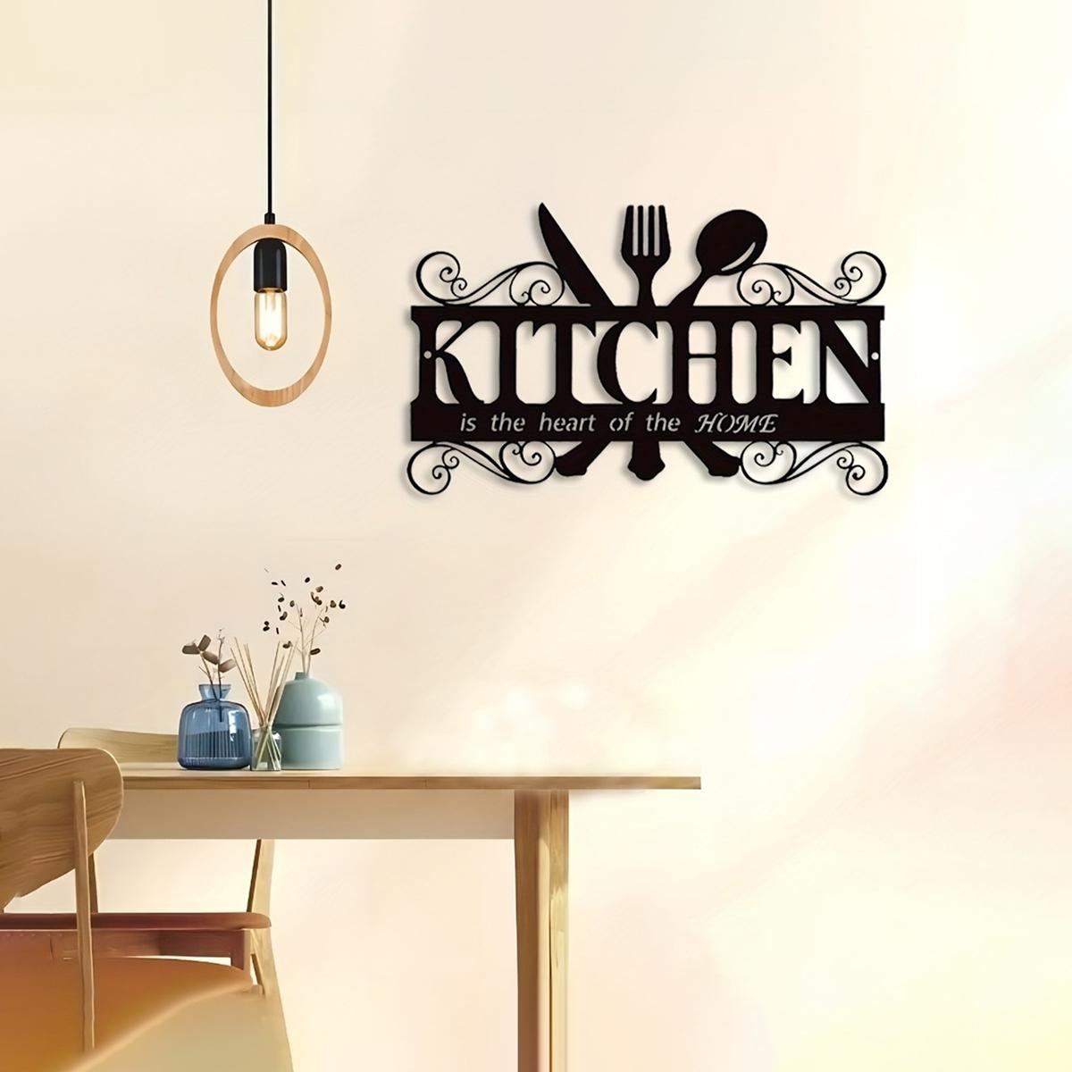Kitchen Themed Wall Art, Metal Hanging Sign, Easy Installation, Indoor Outdoor Decoration, Home Kitchen Dining Room Decor