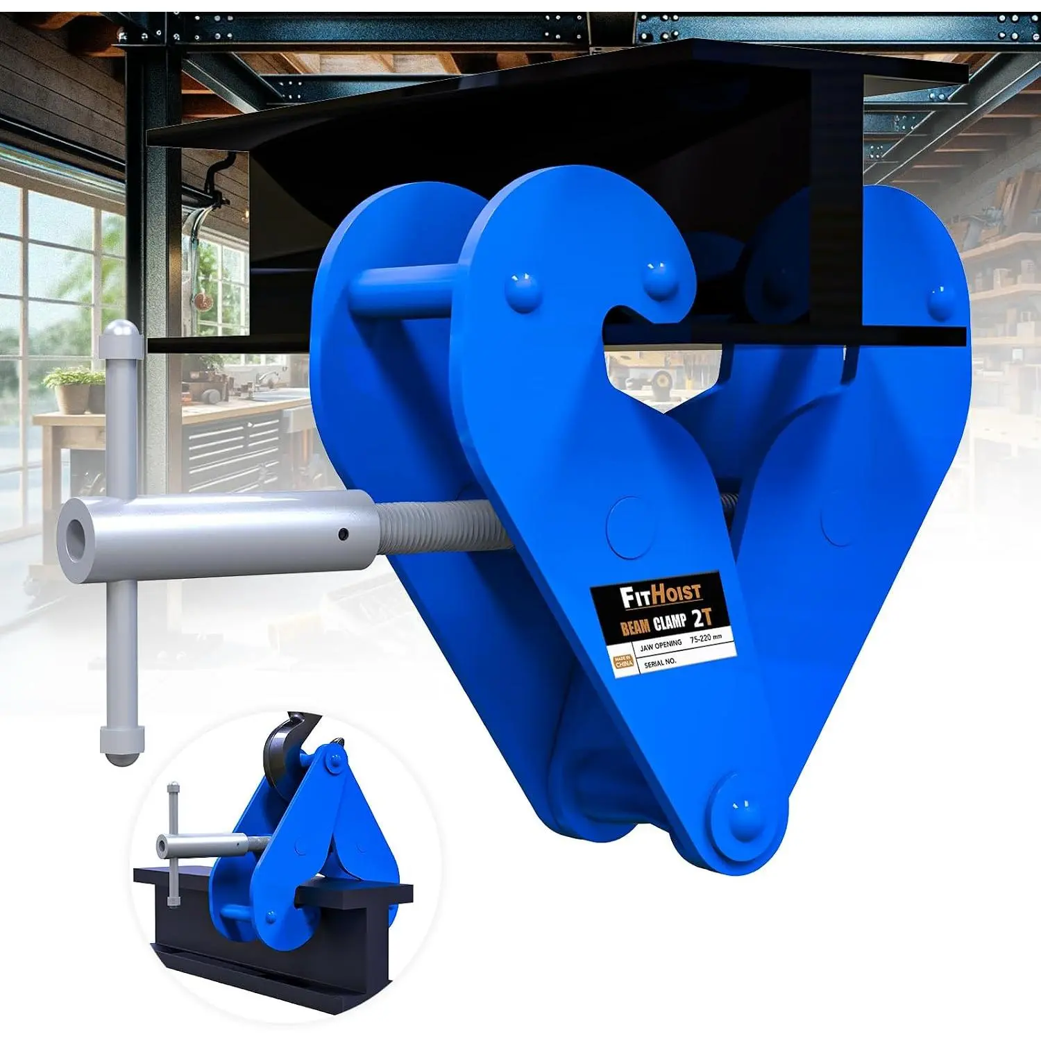 Beam Clamp 4400lbs| 2 Ton Load Capacity I Beam Clamp| Lifting Clamp 3inch-9inch Opening Flange| Beam Clamps for Rigging