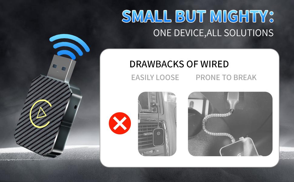 Wireless CarPlay Adapter for Android Auto – Convert Wired to Wireless in Seconds, Compact Design with USB Cable, Stable & Low Latency Connection for 2020+ Vehicles Wireless CarPlay Adapter for Android Auto – Convert Wired to Wireless in Seconds, Compact Design with USB Cable, Stable & Low Latency Connection for 2020+ Vehicles