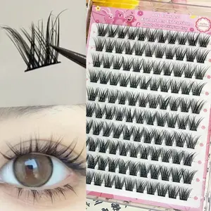 Directly Applied False Eyelashes, 110pcs Dense D Curl Mixed Length, Self-Adhesive, Easy to Wear, European Style, 0.07mm Thickness