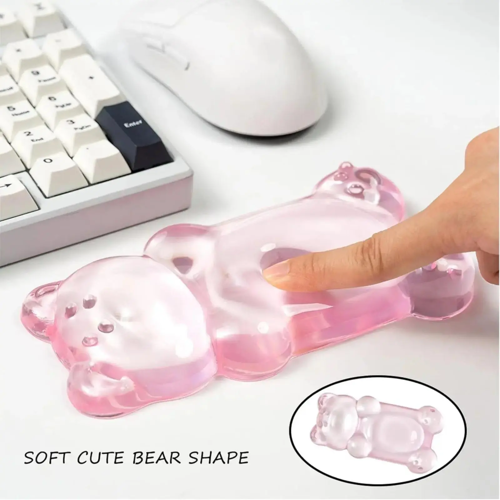 Cute Bear Silicone Gel Mouse Wrist Rest Pad, Ergonomic Wrist Support Cushion, Soft Anti-Fatigue Desk Accessory, Comfort Wrist Protector For Office Typing Computer Gaming Daily Desktop Use