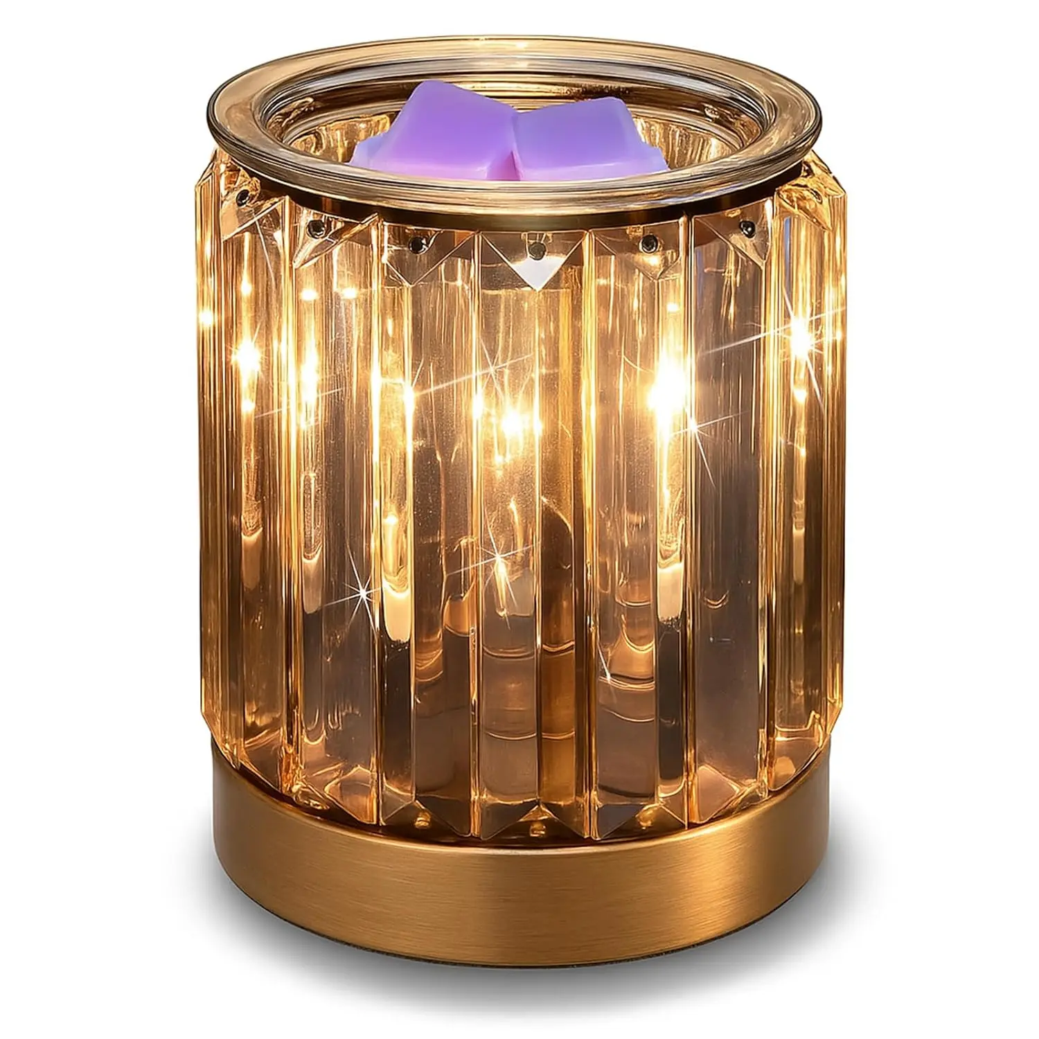 Melting Heater Electric Burning Wax Burner Electric Oil Warmer Incense Wax Melt Warmer Night Light Decorative Lamp for Gifts & Decor(Golden)