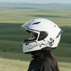 Fashion Flower Stickers, and Gradient Floral Design, Waterproof PVC, Durable and Scratch-Resistant, Ideal for Motorcycle Helmets and Gear