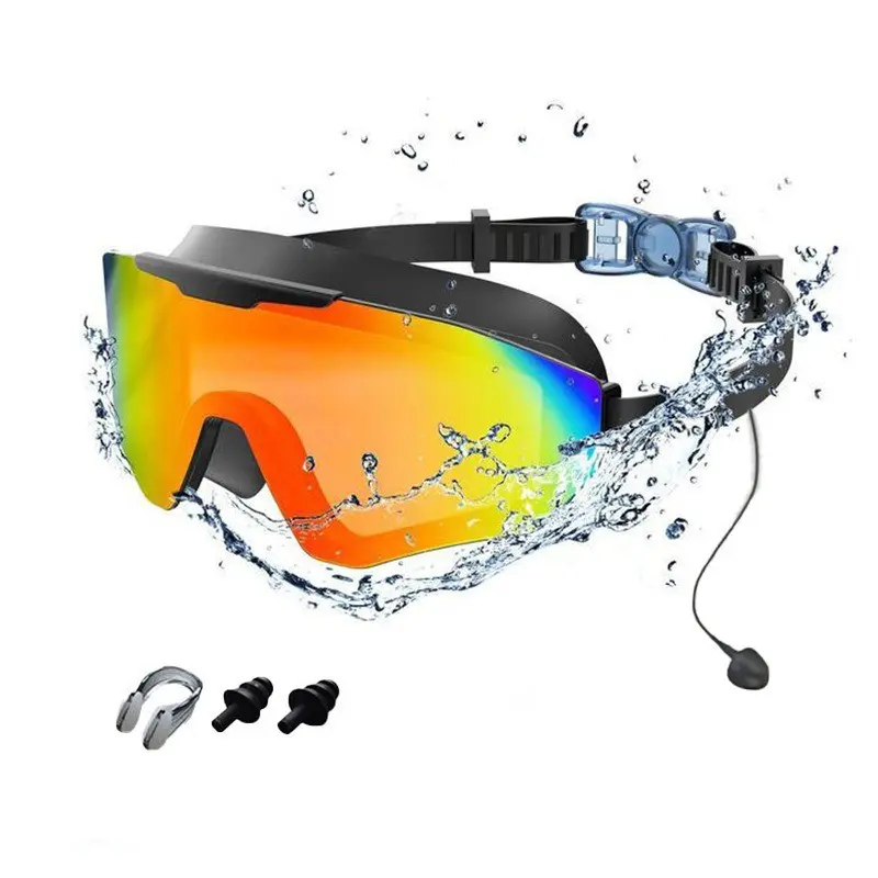 Swim Goggles with Ear Pads, Unisex Adult Swim Mask, Anti-Fog, UV Protection, Leak-Proof, 180° Wide Angle, Secure Fit, No Hair Pull, Swimming Goggles