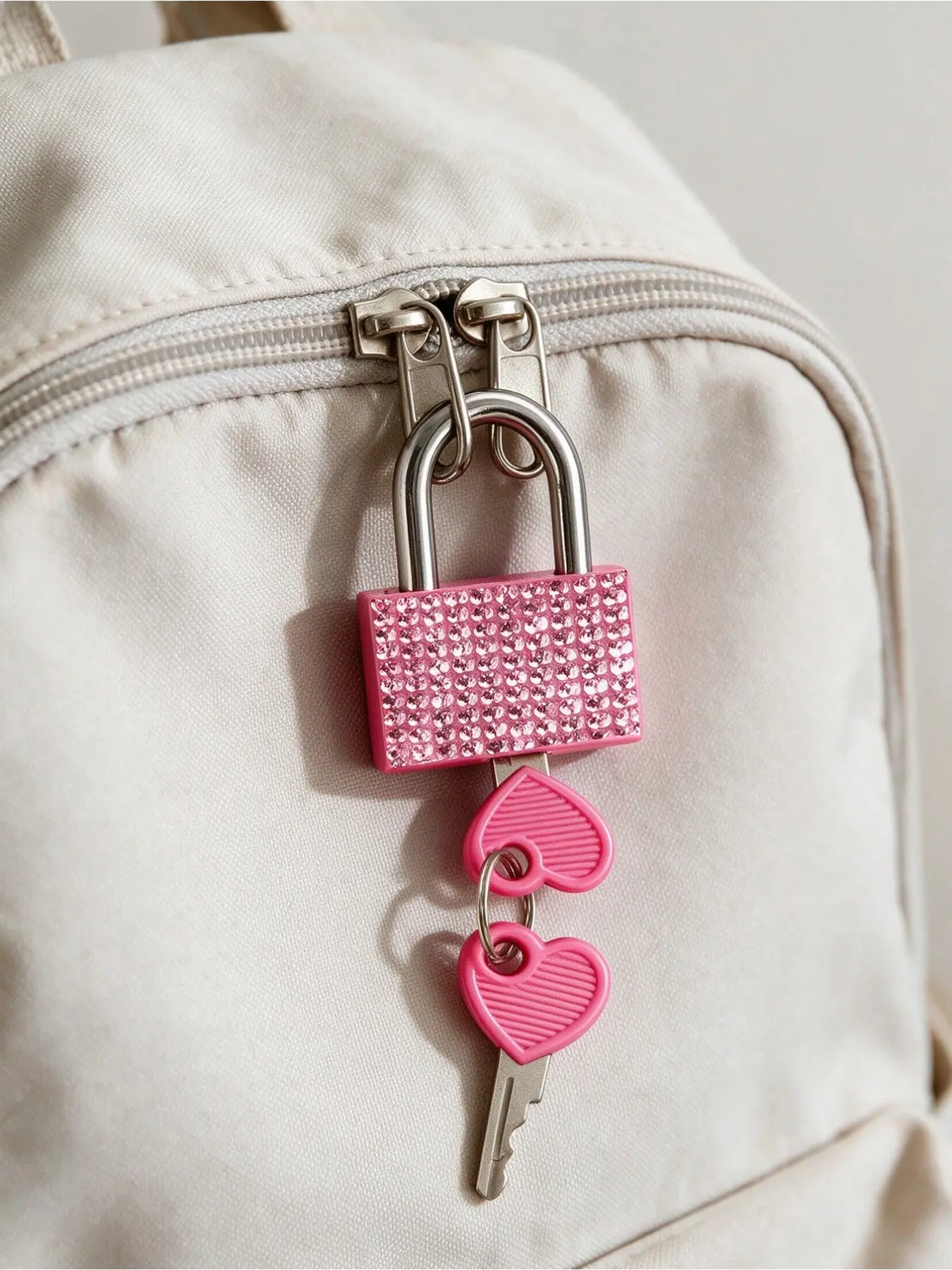 Mini Sparkling Crystal Key Padlock - Metal Mini Lock, comes with 2 keys, Lock And Keys, metal lock with heart pattern, no assembly needed, luggage lock, locker lock, small travel padlock, suitcase lock