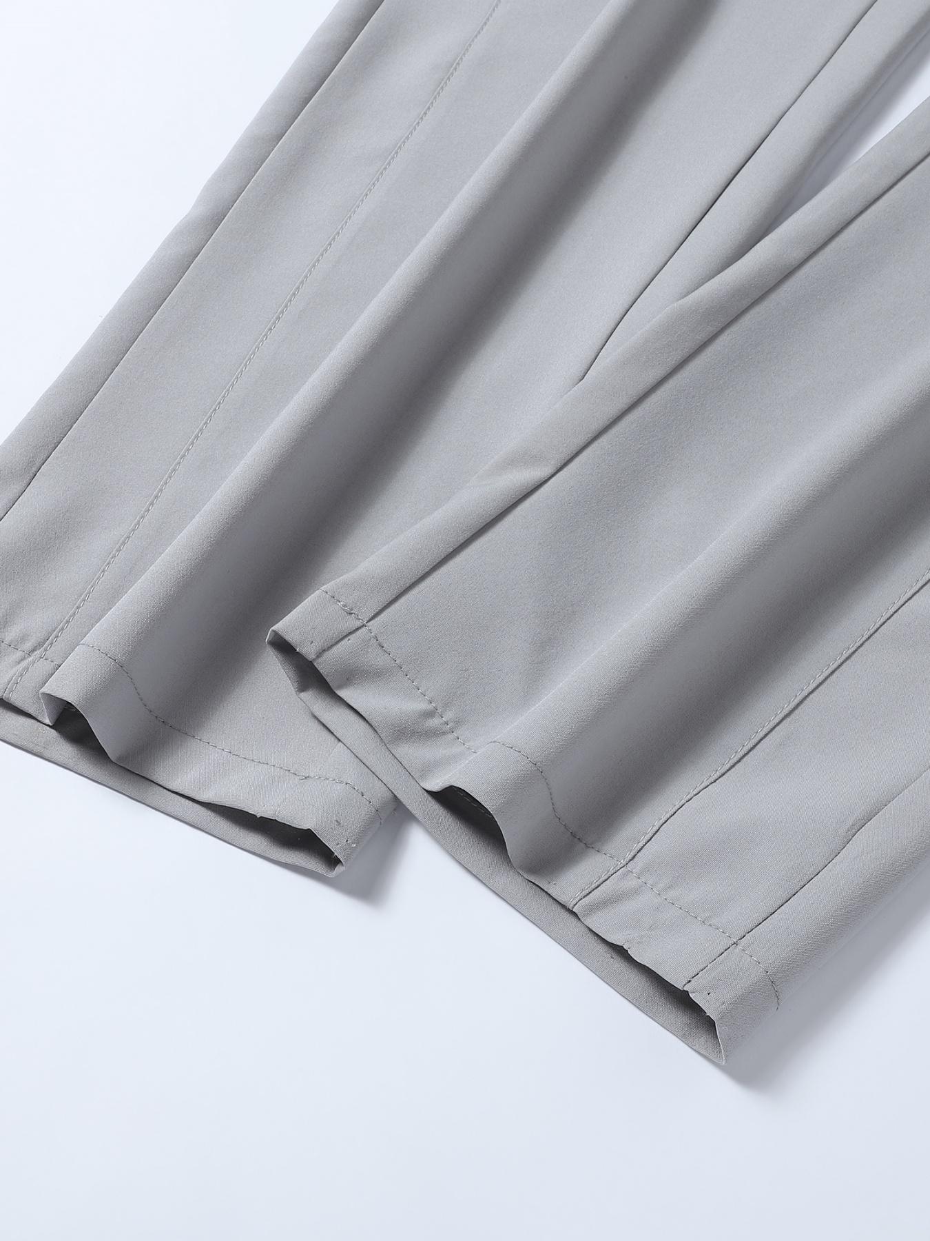 Men's Solid Color Casual Pants, Comfortable Regular Fit, Casual Stretch Waist, Daily Use Men's Trousers, Stylish and Versatile Design for Everyday Wear