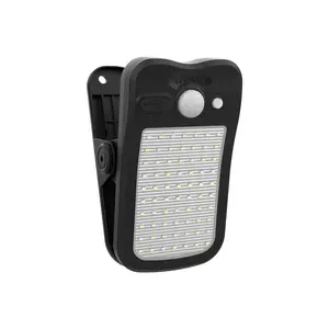 Clip On Solar Motion Sensor Outdoor Lights, 60 LED Dual Charging Waterproof Security Lamp with 3 Modes, Portable for Fence, Deck, Camping, Solar Outdoor Lights