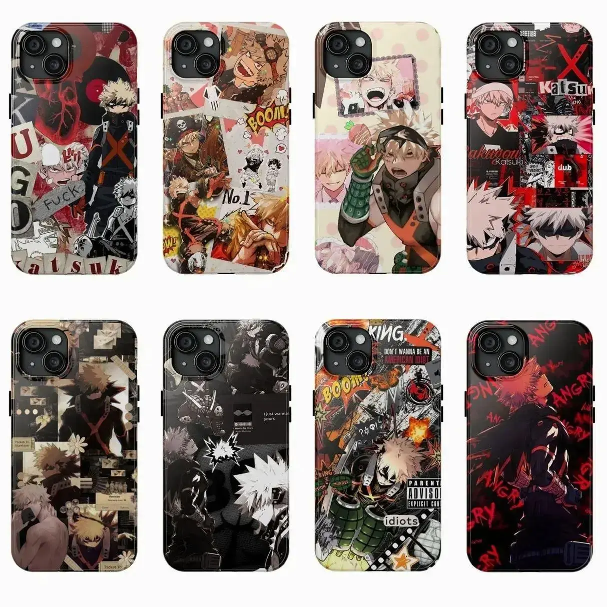 Katsuki Bakugo My Hero Academia Anime Manga Action Shonen Fan Graphic Art Tough Phone Case. Edgy Otaku Gamer Aesthetic Rugged Shockproof Protective Cover  Streetwear Aesthetic Rugged Shockpro