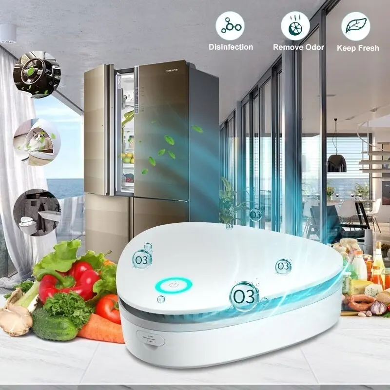 Small Portable Ozone Machine, Smoke Odor Purifier, Air Purifier Deodorizer, Quiet Operation, Ideal for Home, Car, Refrigerator, Shoe Cabinet, Compact Design