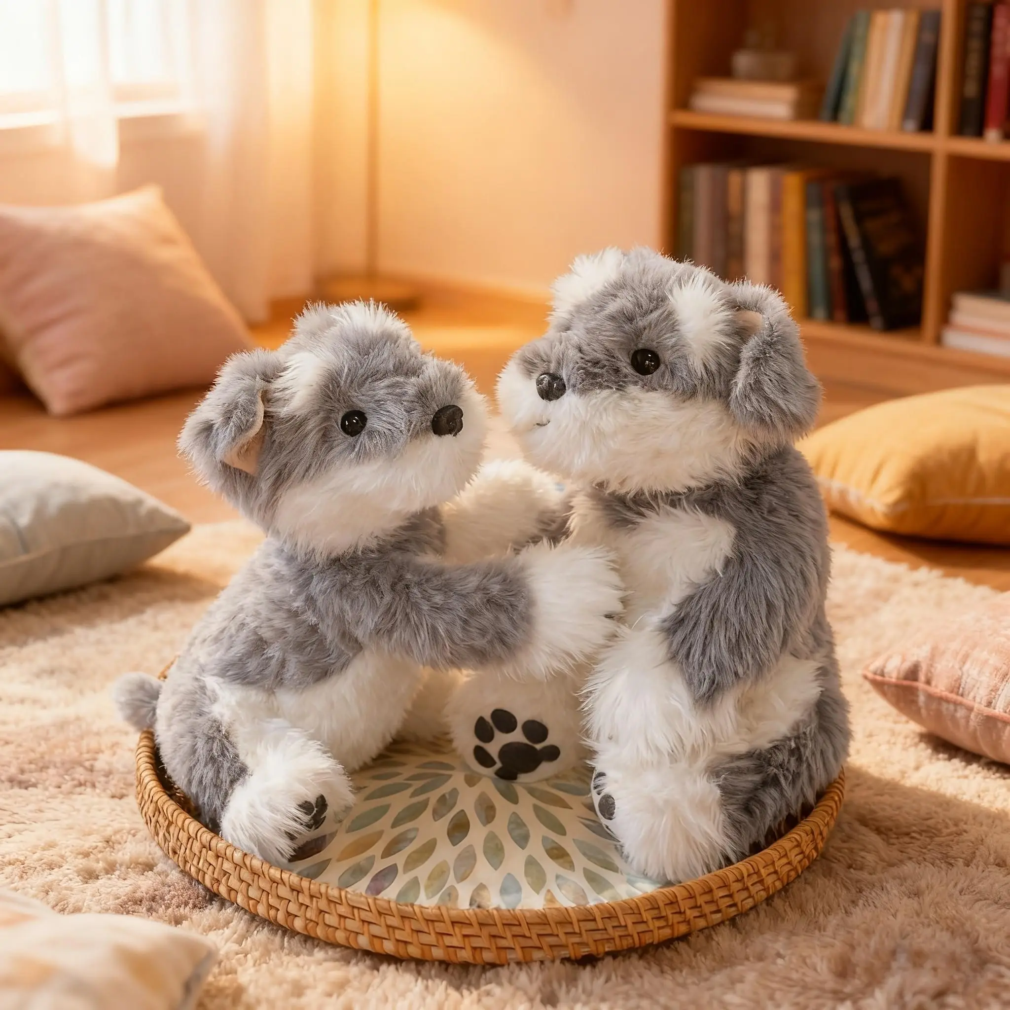 30cm Schnauzer Plush Toy, Realistic Stuffed Animal Dog, Long Eyebrows, Fluffy Lying Design, Lifelike Schnauzer Stuffed Puppy Plush Animal Pillow Gift, Stuffed Animal Gifts, Perfect Collectible Gift for Kids & Dog Lovers, Bedroom Sofa Decor Ornament