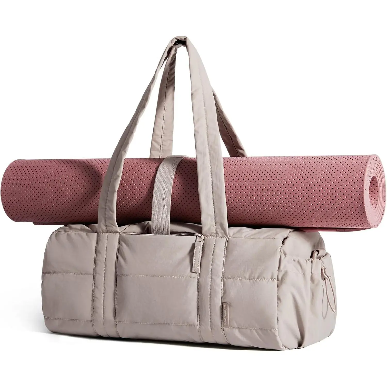 Reiki Gym Bag for Women, Puffy Quilted 15L Yoga Mat Bag with Wet Pocket, Mini 5L Crossbody Dance Bag, 24L Travel Weekender Carry-on Duffle Bag