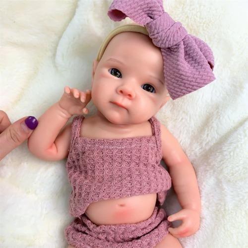 13inch/33cm Lovely Silicone Reborn Baby Doll Girl Bettie Can Open Mouth 3D Painting With Visible Veins Full Body Soft Solid Silicone Perfect As a Gift