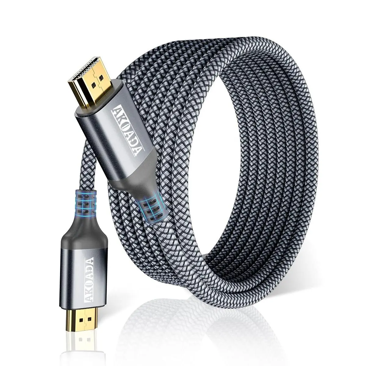 4K HDMI Cable 15FT, 18Gbps 2.0 High Speed Gaming Cord 4K@60Hz HDR, 2K, ARC 3D Compatible for PS5/4, UHD TV and Blu-ray Player,Protective,Splitter,Ultra,Portable,Mic