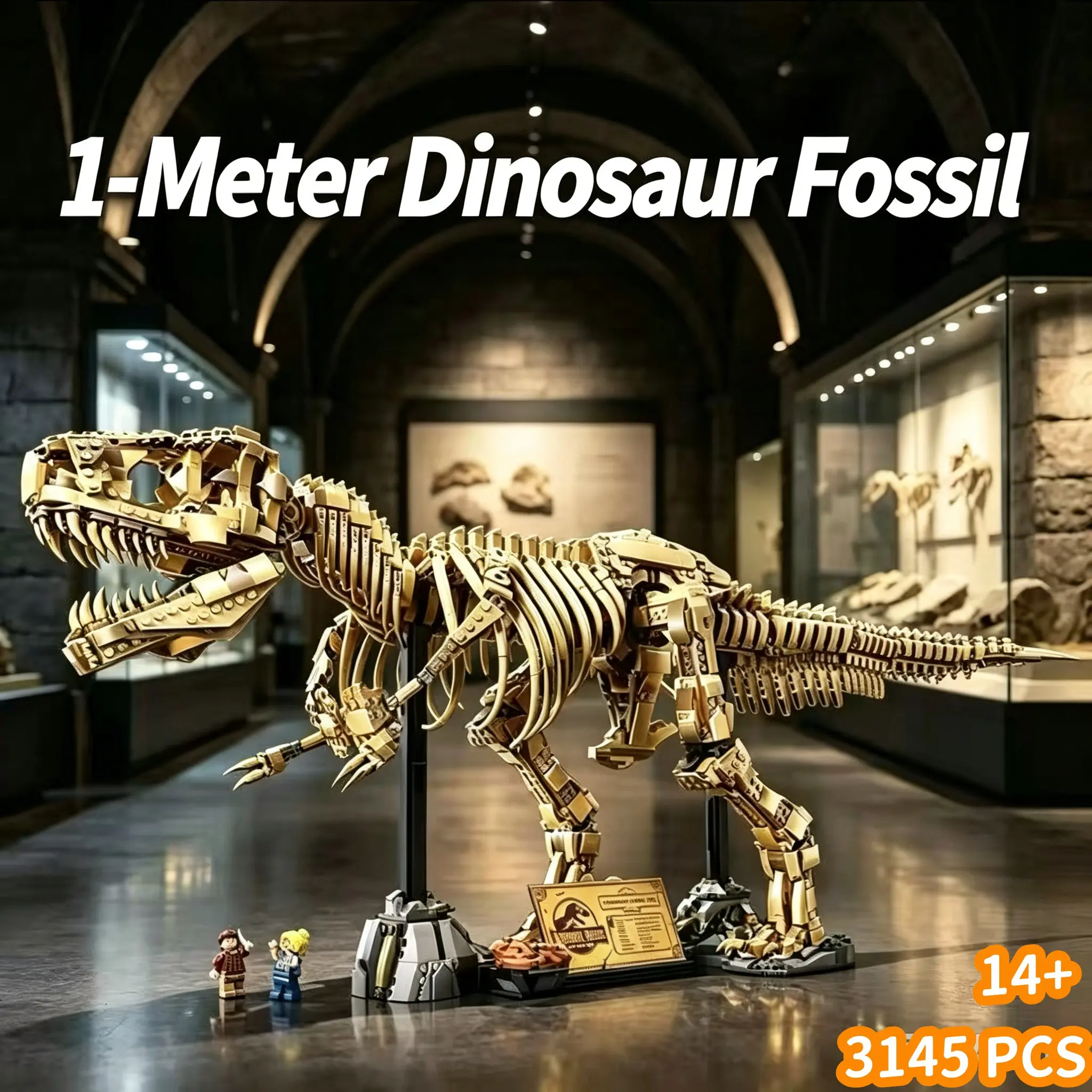 3145 Pieces Dinosaur Fossil Blocks, Tyrannosaurus Skeleton Model Toy, Kids Birthday Gift, Home Decoration, Educational Playset