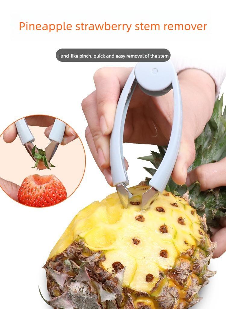 2PCS Multi-functional pineapple eye remover, stainless steel eye remover, seed remover, peeler, and stem remover.