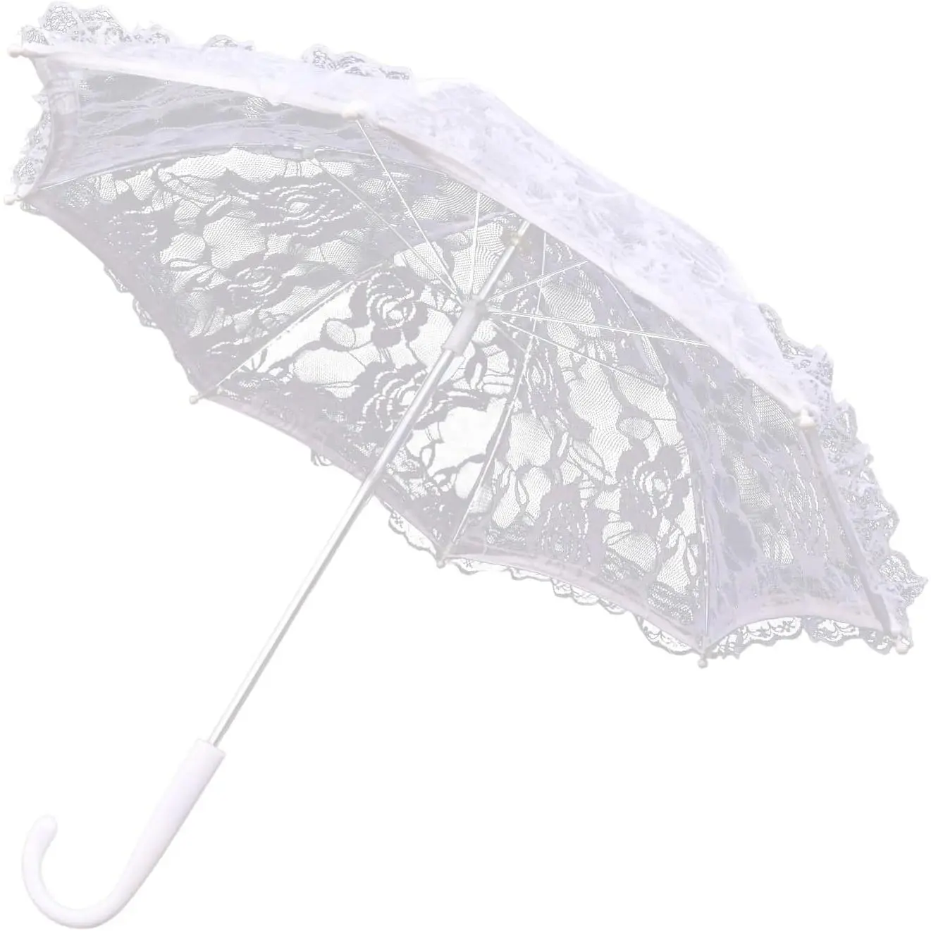 Mini Lace Embroidery Parasol for Kids – Vintage Bridal Umbrella for Wedding Flower Girls, Small Decorative Lace Parasol for Tea Party
