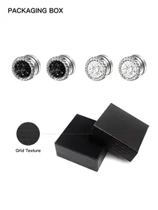 Trendy Hip-Hop Zircon Magnetic Ear Cuffs Set, Unisex No-Piercing Jewelry, Perfect for Parties and Daily Wear, Fashion Accessory for Jewelry Lovers