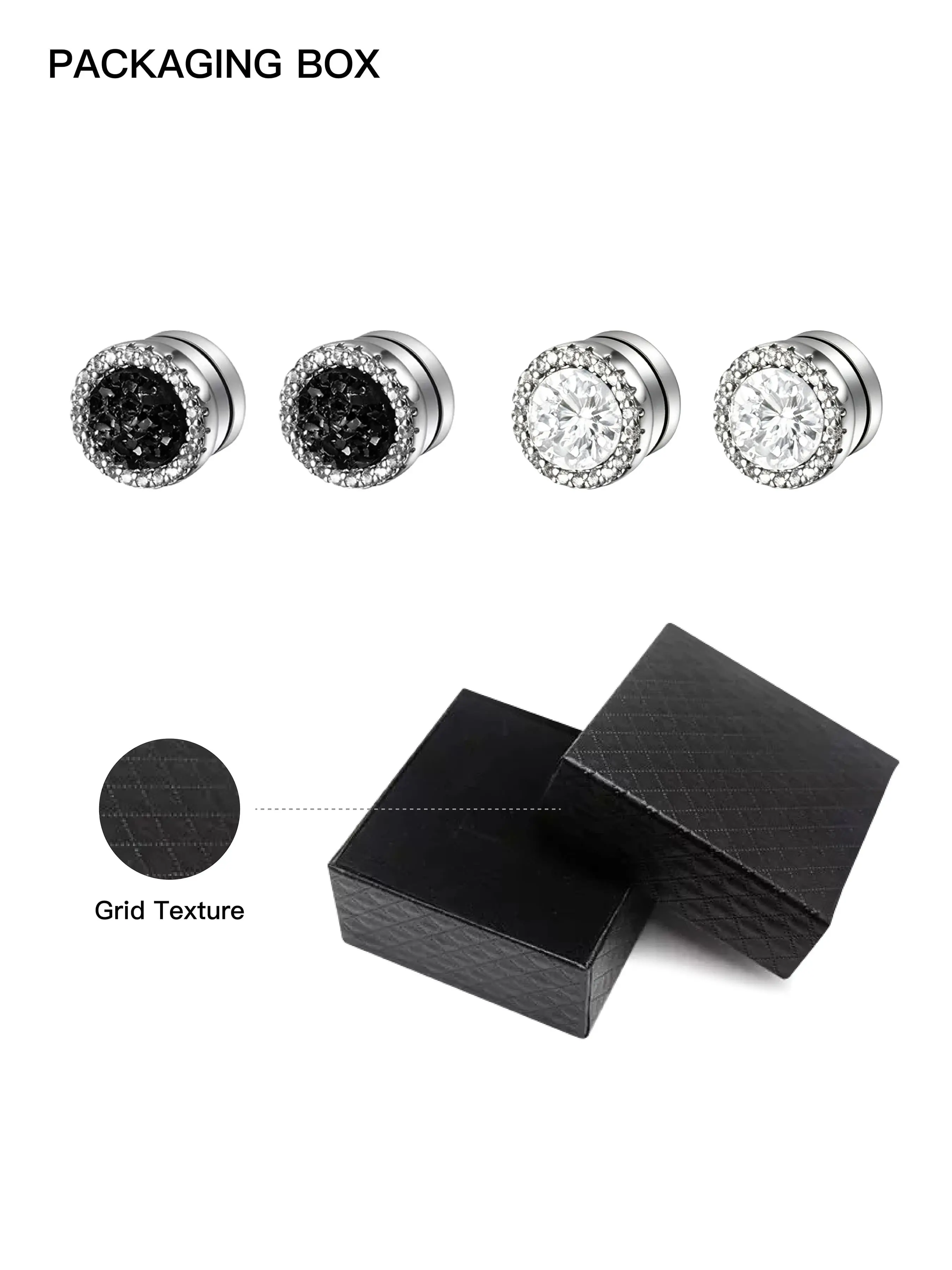 Trendy Hip-Hop Zircon Magnetic Ear Cuffs Set, Unisex No-Piercing Jewelry, Perfect for Parties and Daily Wear, Fashion Accessory for Jewelry Lovers