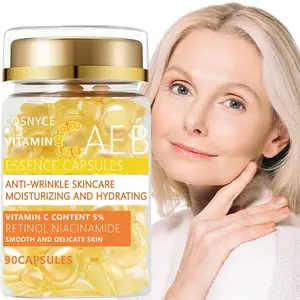 Brightening Vitamin C Essence Capsules - 90 Liquid Skincare Supplements, Hydrating Formula, Daily Facial Moisturizer