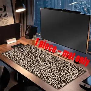 Leopard Print Mouse Pad, Bold Animal-Print Desk Mat, Oversized Non-Slip Office/Gaming Pad, Corporate Work Desk Accessories, Trendy Decor, Smooth Surface for Daily Use, Trendy Desk Setup