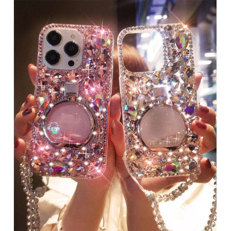 iPhone17ProMax/AIR/Pro cases,Luxury full diamond iphone case, mobile phone bracelet ladies, girls rhinestone perfume bottle buckle, For iphone 16/15/14/13/12/11 Pro Max Plus