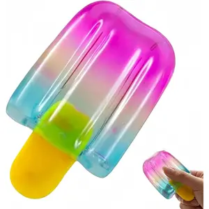 Ice Cream Squishy Toy, Summer Sensory Stress Relief Squeeze Squishy, Popsicle Squishy for Easter Basket Stuffers, Party Favors, Anxiety Relief Everyone, Birthday Gift