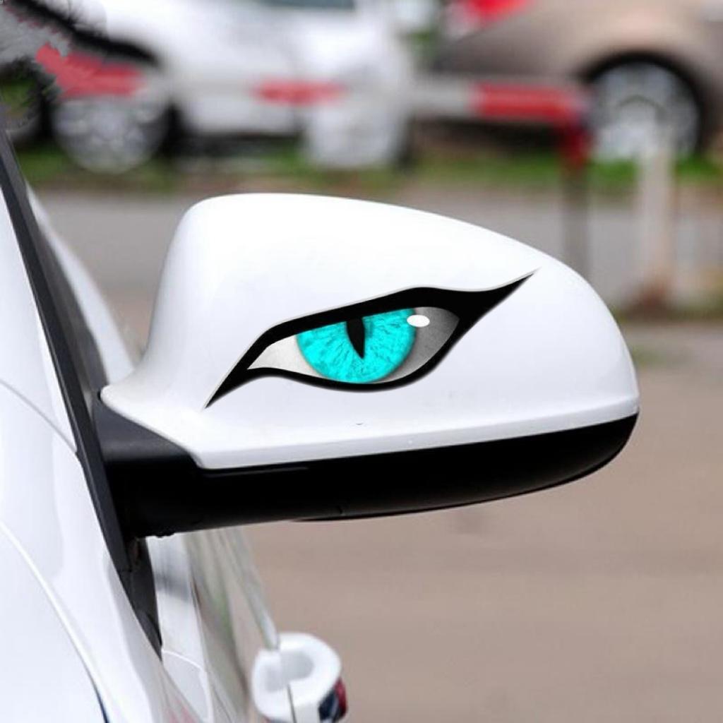 3-Pack Raptor Eye Car Stickers, Horror Rearview Mirror Decals for Trucks SUVs, Waterproof UV Resistant Scratch-Proof Vinyl, Spooky Halloween Car Decor, Universal Fit Auto Exterior Accessory