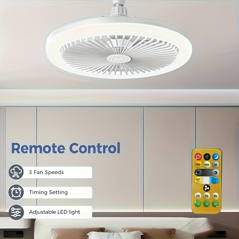 Ceiling Fan Light with LED Lights, 3 Adjustable Gears, Remote Control Available, E27 Socket Ceiling Fan, Suitable for Kitchen, Bedroom, Storage Room, Living Room, and Small Spaces, Living Room Ceiling Fan