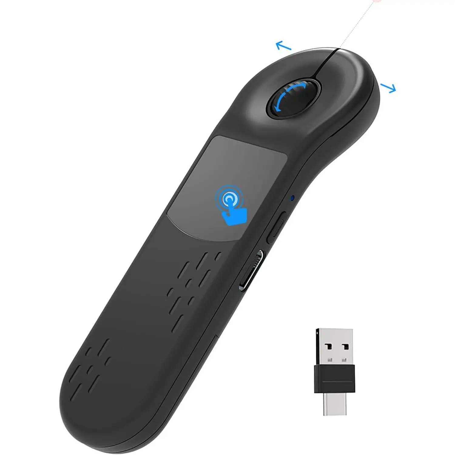 Air  for PC/iOS/Android with Touchpad Rechargeable  Presentation for PPT Pointer  2.4G Remote Control for PowerPoint/Keynote//Camera/Kindle App (Black)