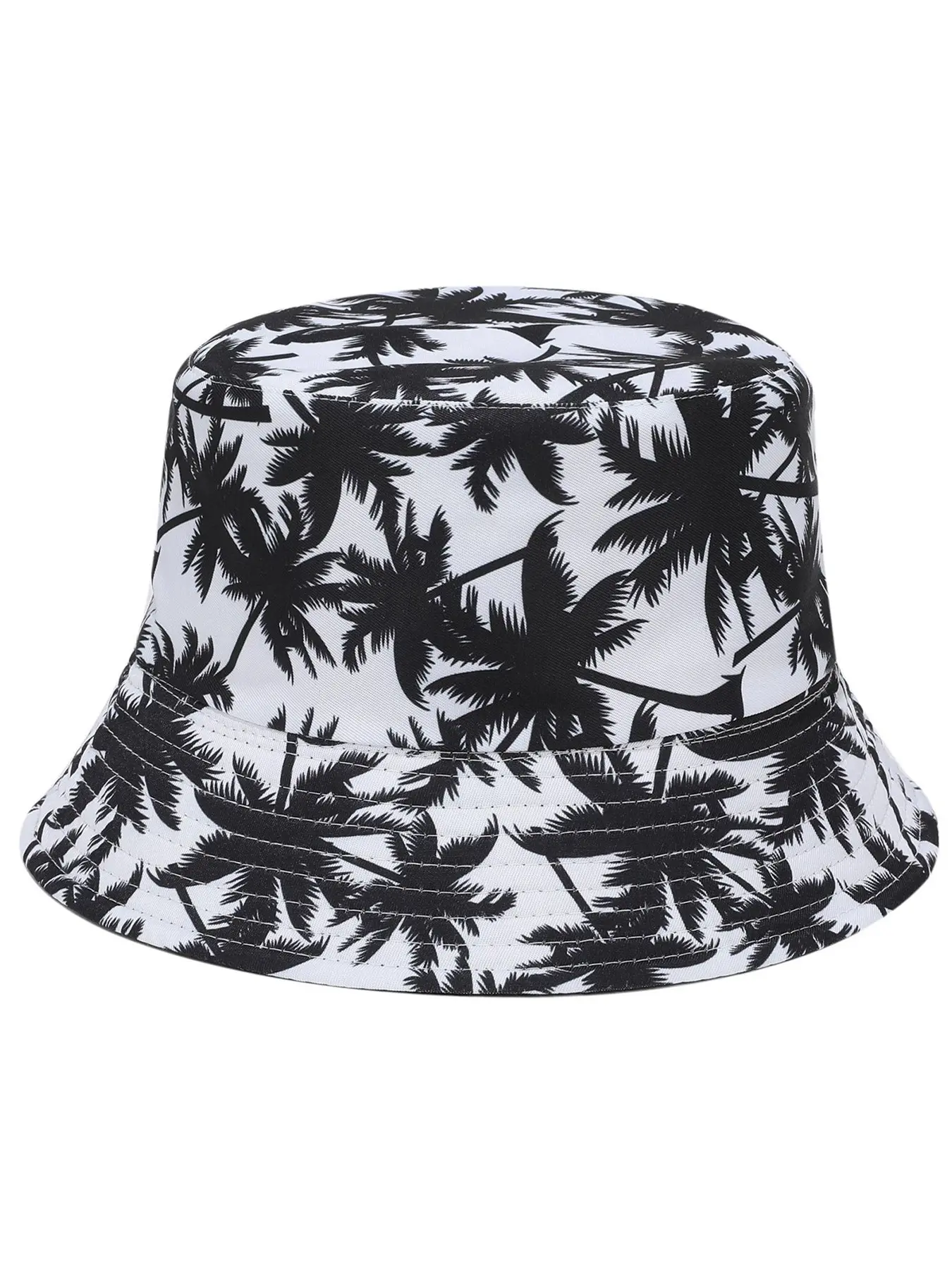 Unisex Fisherman Hat, Plant Print Island Style Travel Beach Hat, Lightweight Breathable Hawaiian Sun Hat, Fashionable Couple Cap