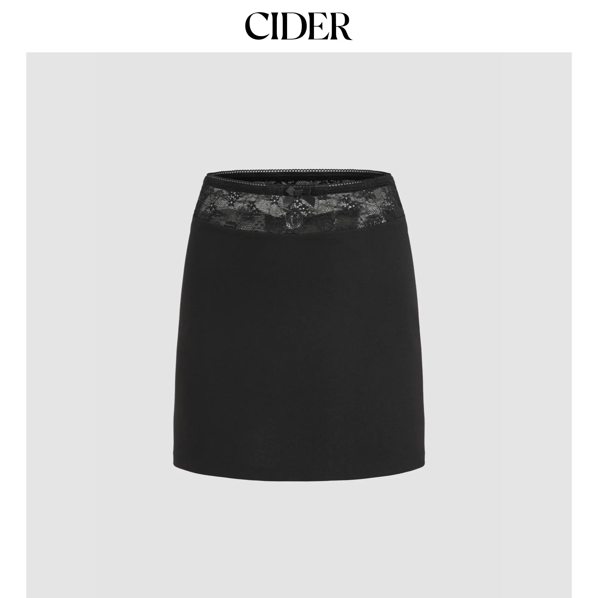 Cider [size 2-10] Woven Mid Rise Bowknot Lace Trim Mini Skirt